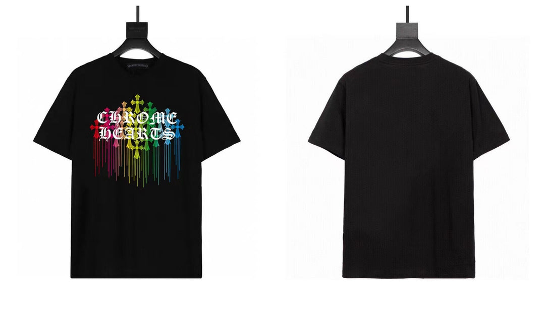 Chrome Hearts Summer Embroidery Print Cotton T-Shirt Short-Sleeve