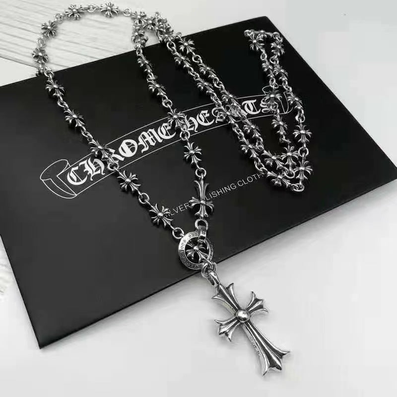 chrome hearts gold silver cross flower