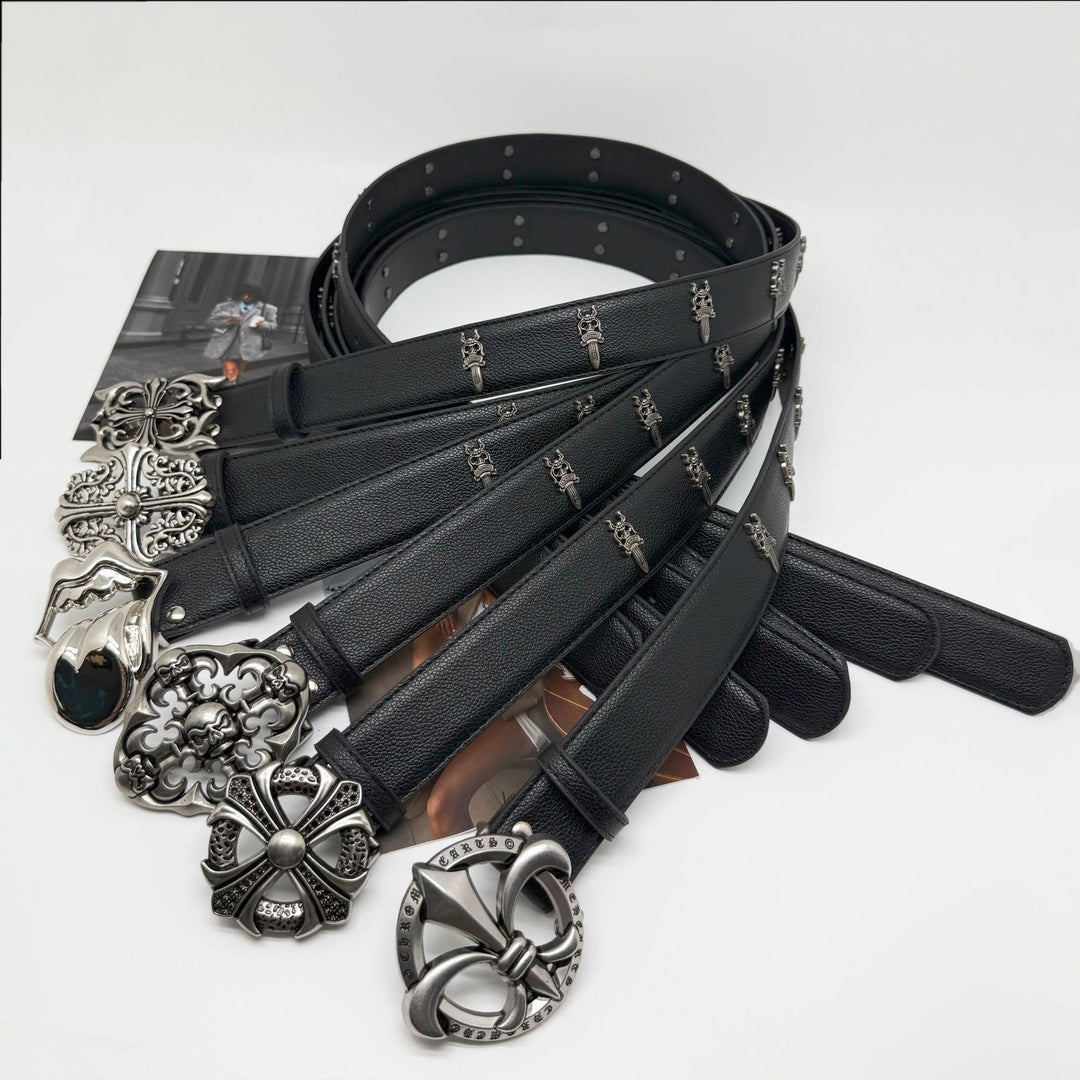 Chrome Hearts Classic Vine Belt with Dagger Stud Accents