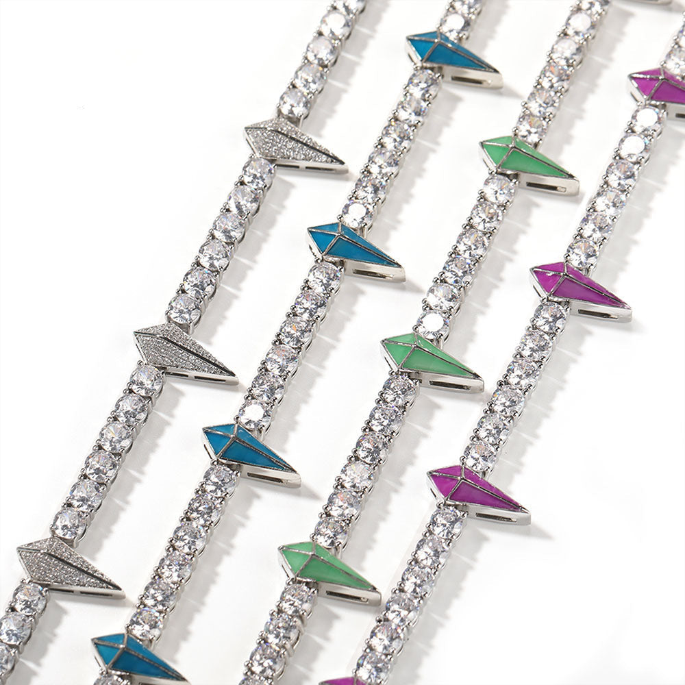 Hip-hop Black Panther zircon tennis chain