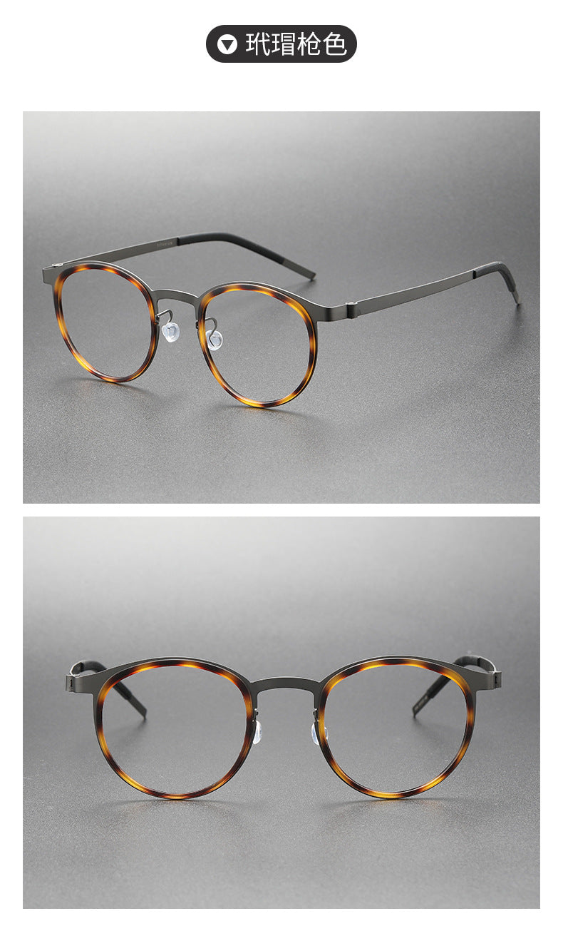 retro Screwless round frame glasses
