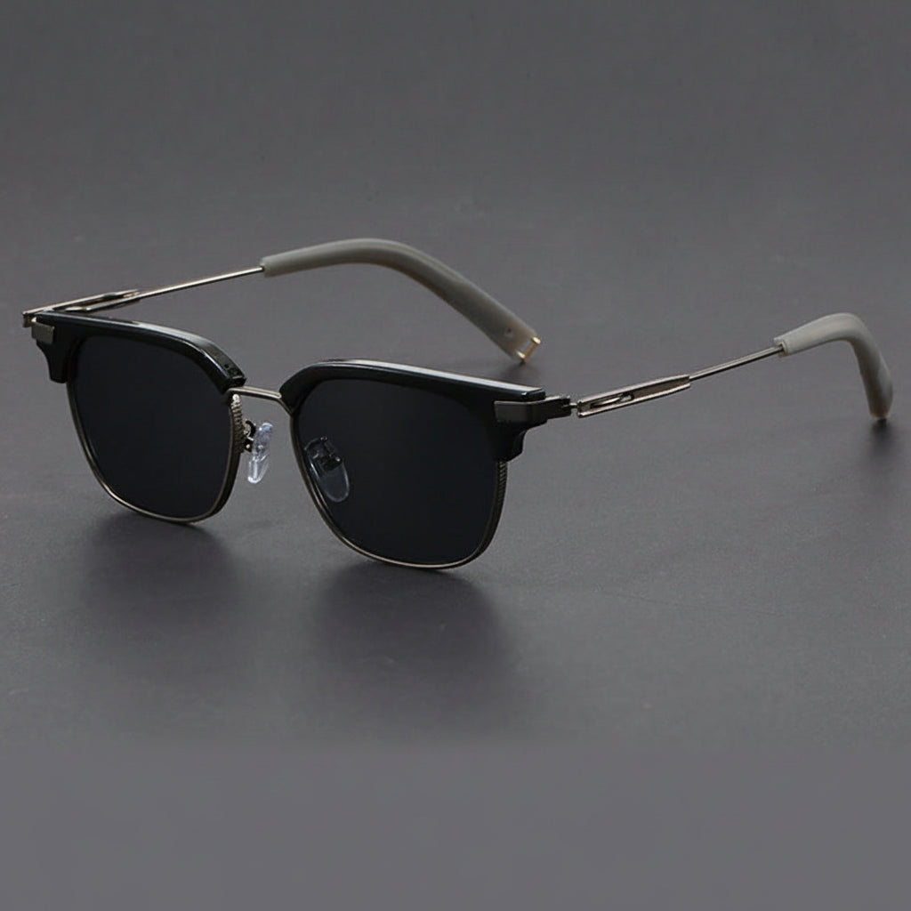 Classic half-rimmed browline Clubmaster sunglasses