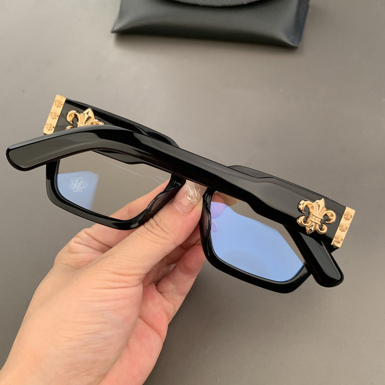 Chrome Hearts thick rimmed large frame no makeup glasses