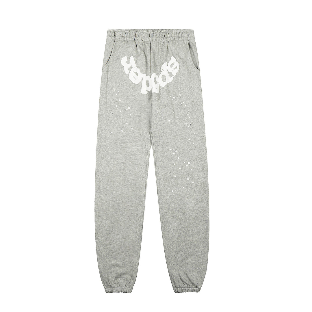 Sp5der 555555 star pattern hooded trousers and sweatshirt