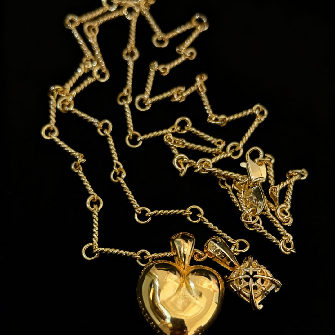 Chrome Hearts Golden Tomb Heart Pendant