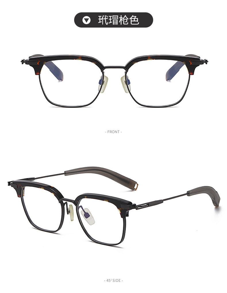 Retro Large Face Square Frame Eyebrow Frame Glasses