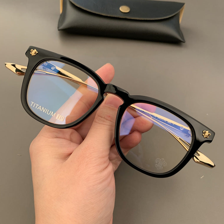 Chrome Hearts square acetate, pure titanium eyeglasses for nearsightedness