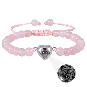 Pink crystal string stone projection bracelet