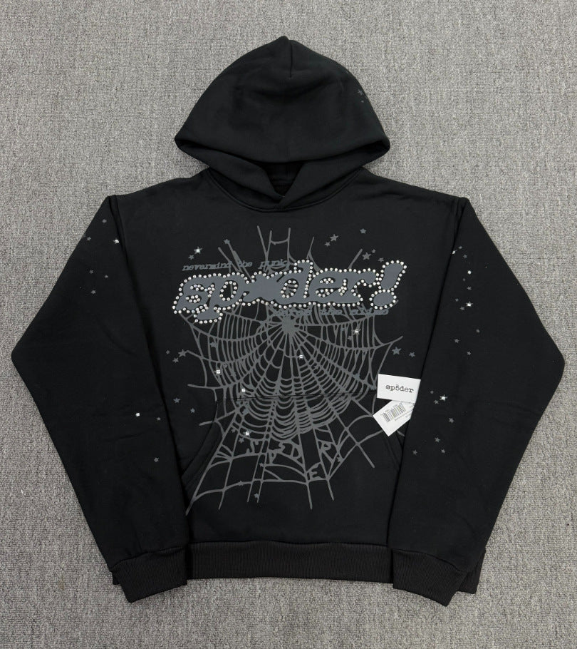 Sp5der Foam Print Spider Thick Fleece Hoodie