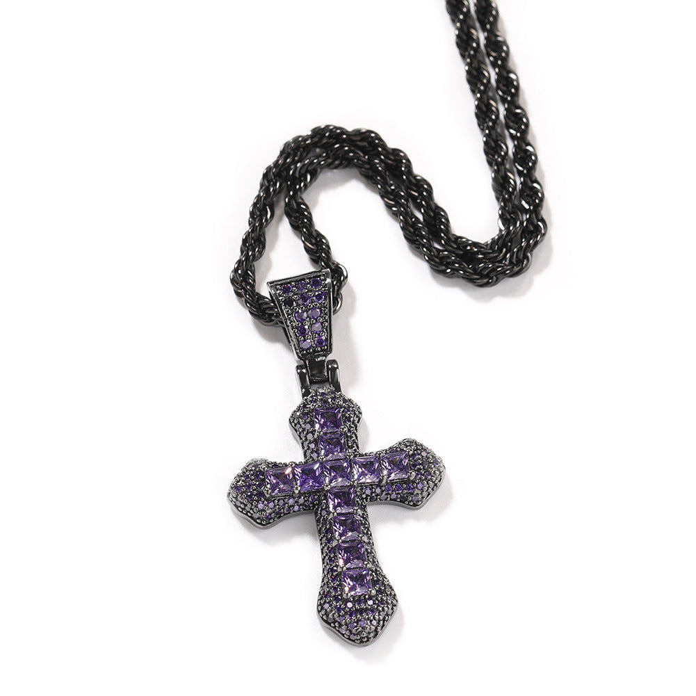 Hip Hop Zircon Cross Versatile Necklace