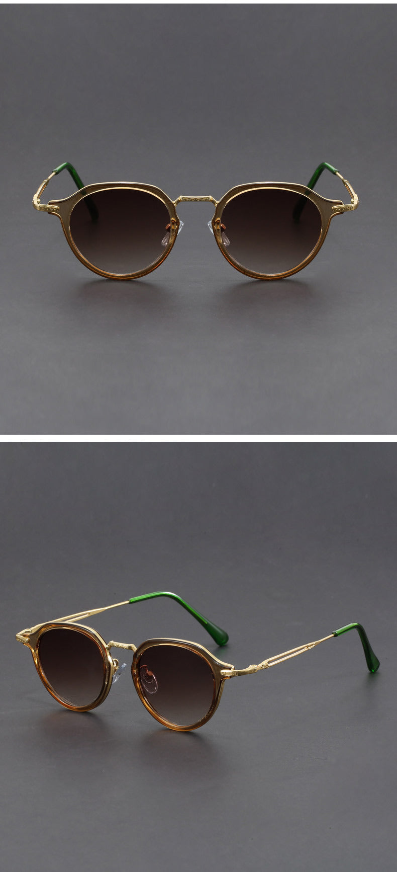Steampunk metal round sunglasses