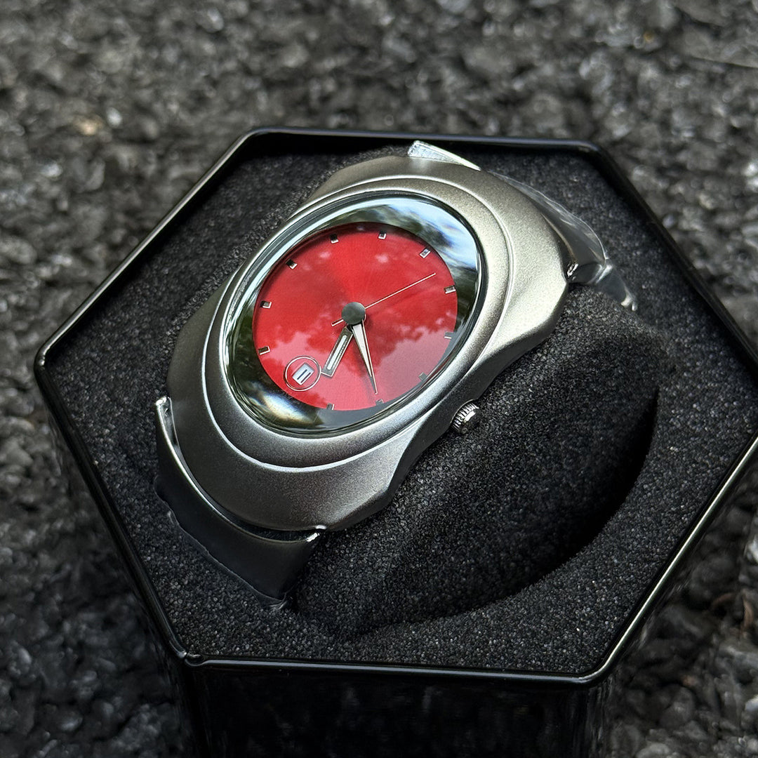 Y2K Retro-Futuristic Watch with Sunray Dial