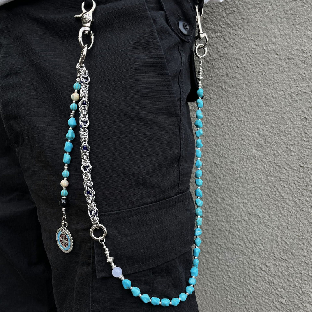 Blue Dragon Bone Beaded Jeans Waist Chain