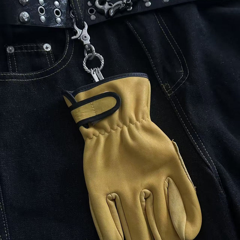 Distressed Trendy Gloves Pendant Keychain