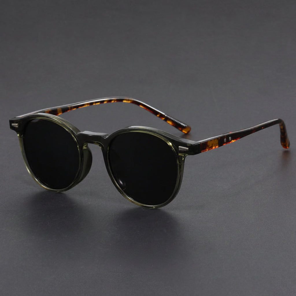 Retro Oval Frame black UV400 protection sunglasses