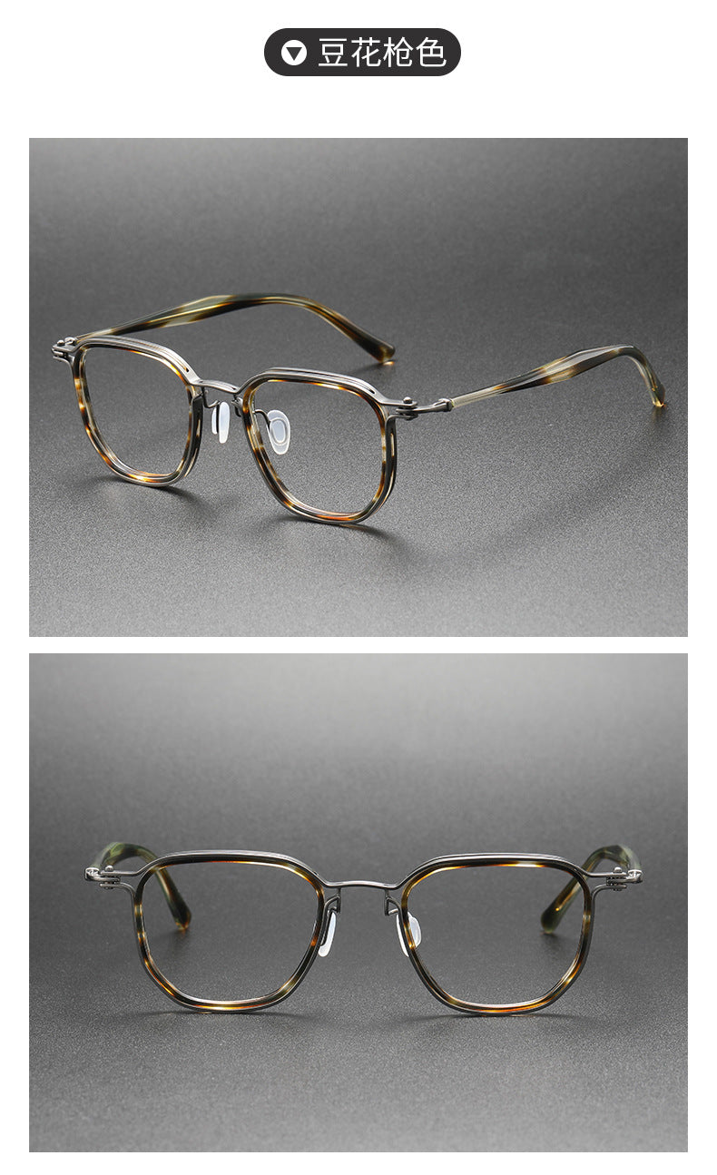 Square retro eyeglass frames for larger faces