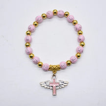 rosary bracelet acrylic cross angel hand jewelry