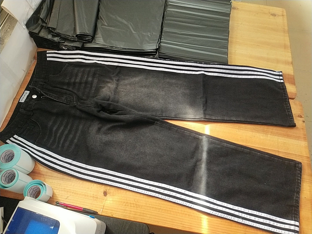 Striped jeans, Y2K casual wide-leg straight-leg jeans