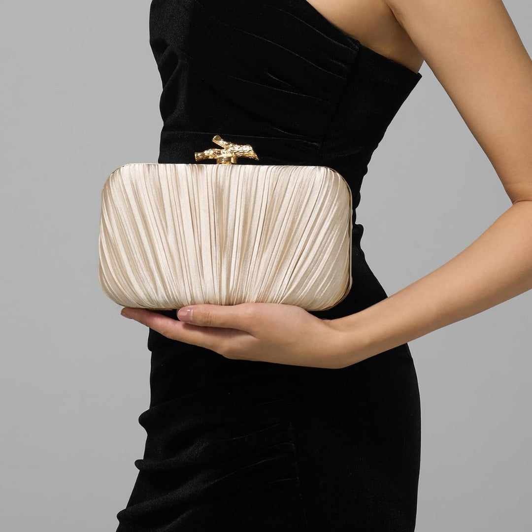 Pleated Clutch Evening Bag