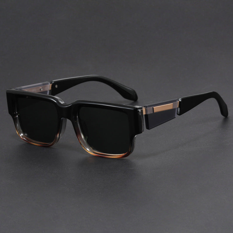 Rectangular narrow-frame niche unique thick-frame sunglasses