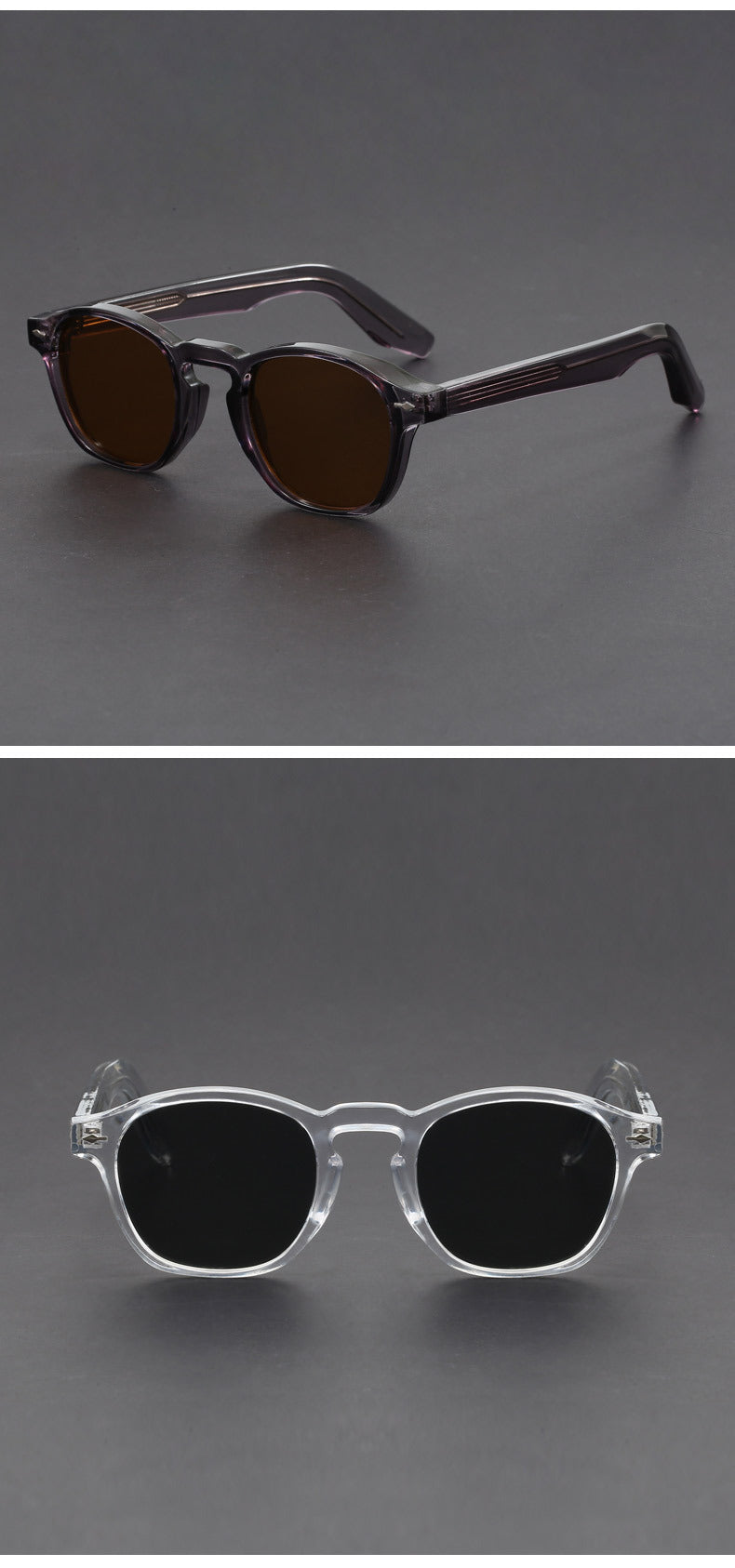 Propionic acid insert round frame sunglasses