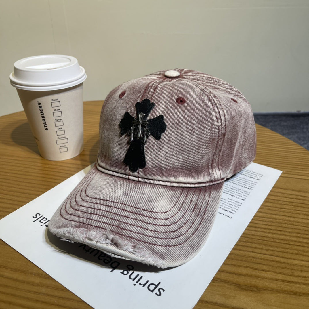 Chrome Hearts Ripped Denim Baseball Cap
