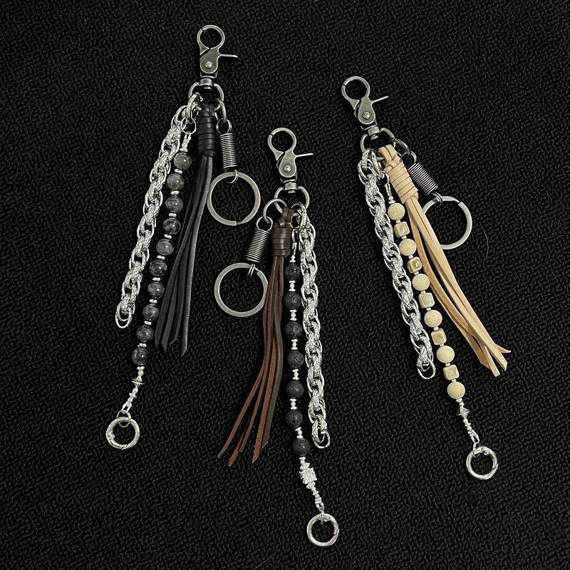 Retro-Elegant Hand-Woven Rope Keychain