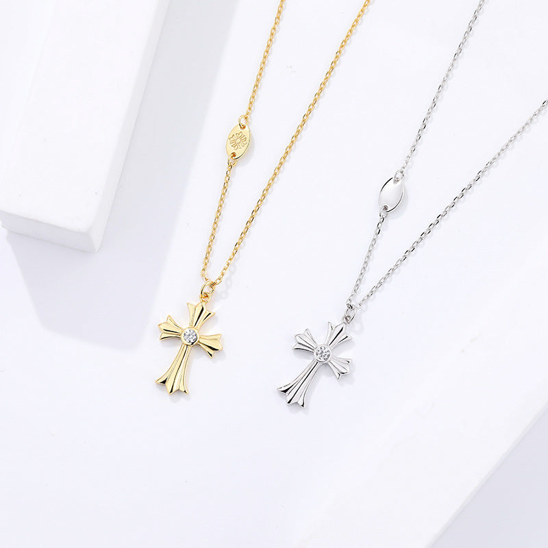Chrome Hearts cross zircon necklace