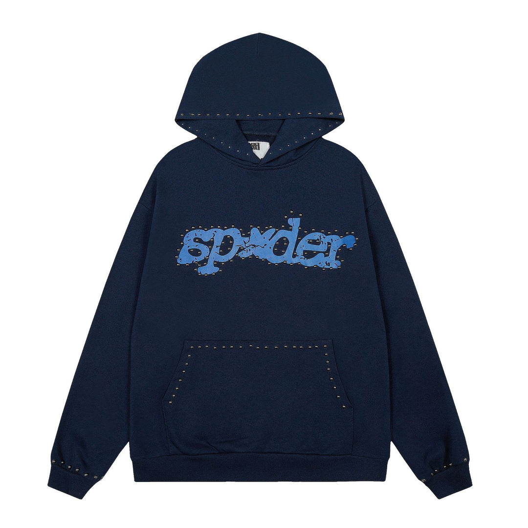 Sp5der patterned beaded 555555 hoodie and trousers