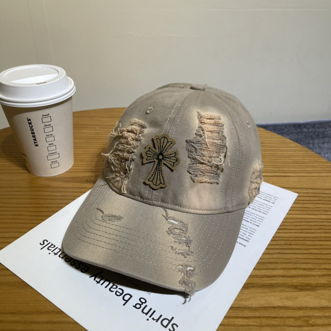 Chrome Hearts Ripped Denim Baseball Cap