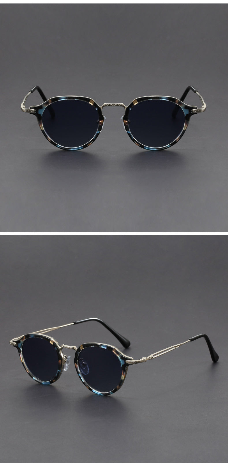 Steampunk metal round sunglasses