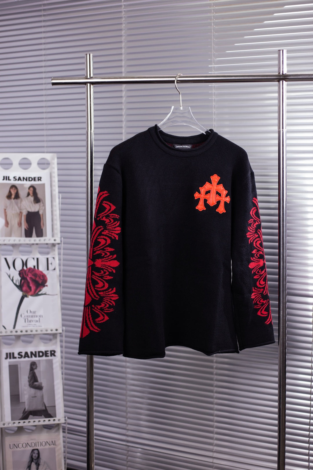 Chrome hearts cross cotton knitted cardigan sweater