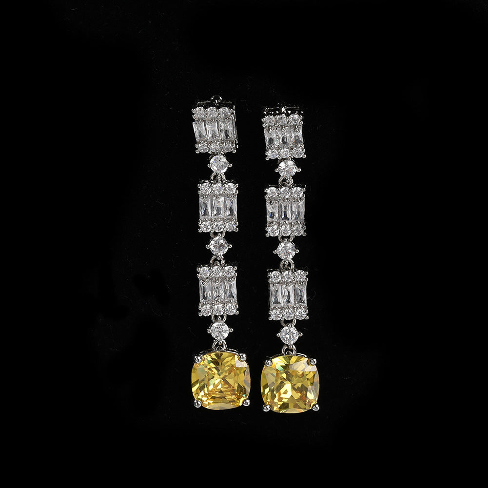 Copper-Set Zircon & Citrine Necklace and Earring Set