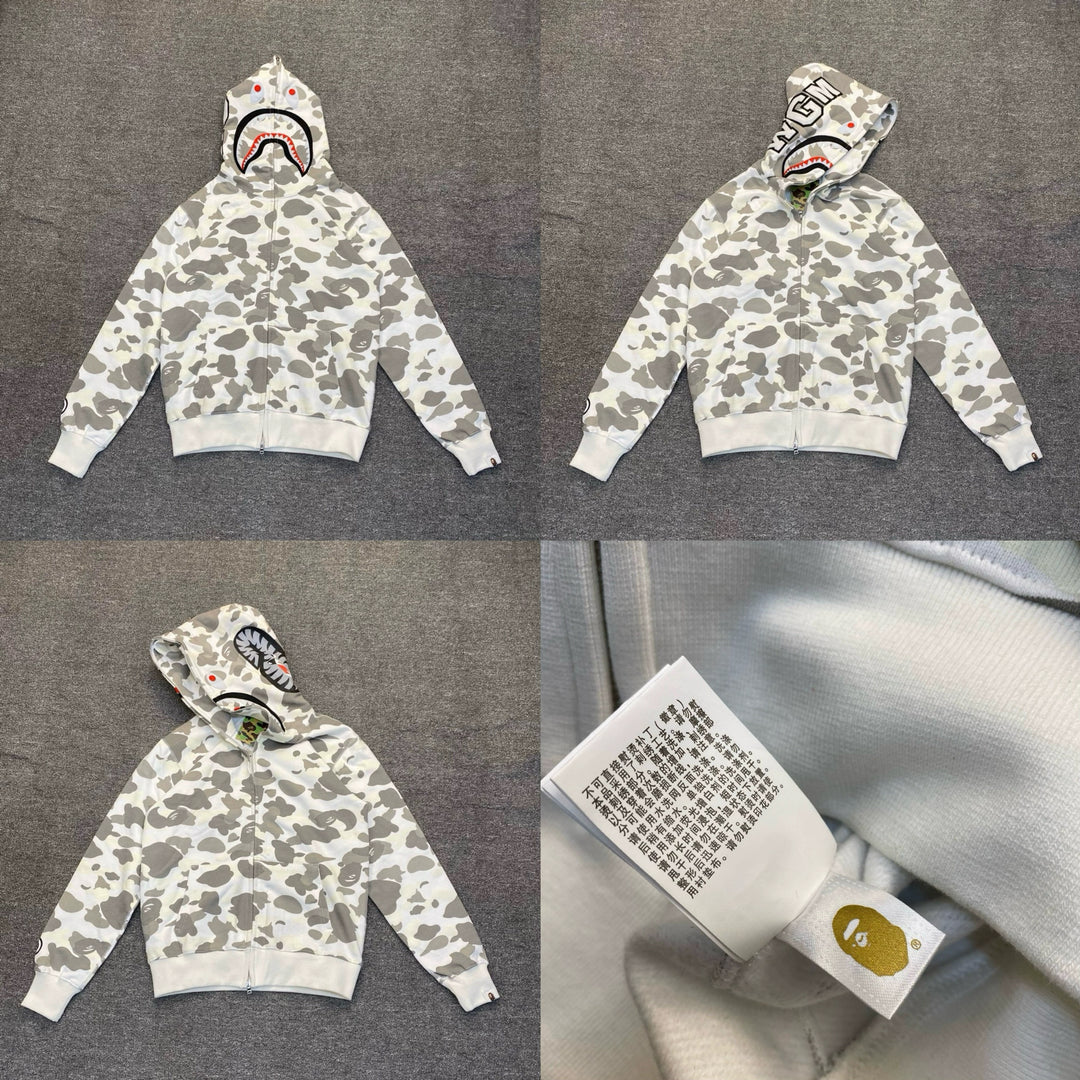 BAPE Shark head camouflage zip-up jacket