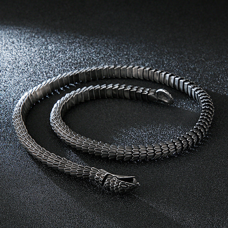 Retro stainless steel snake bracelet