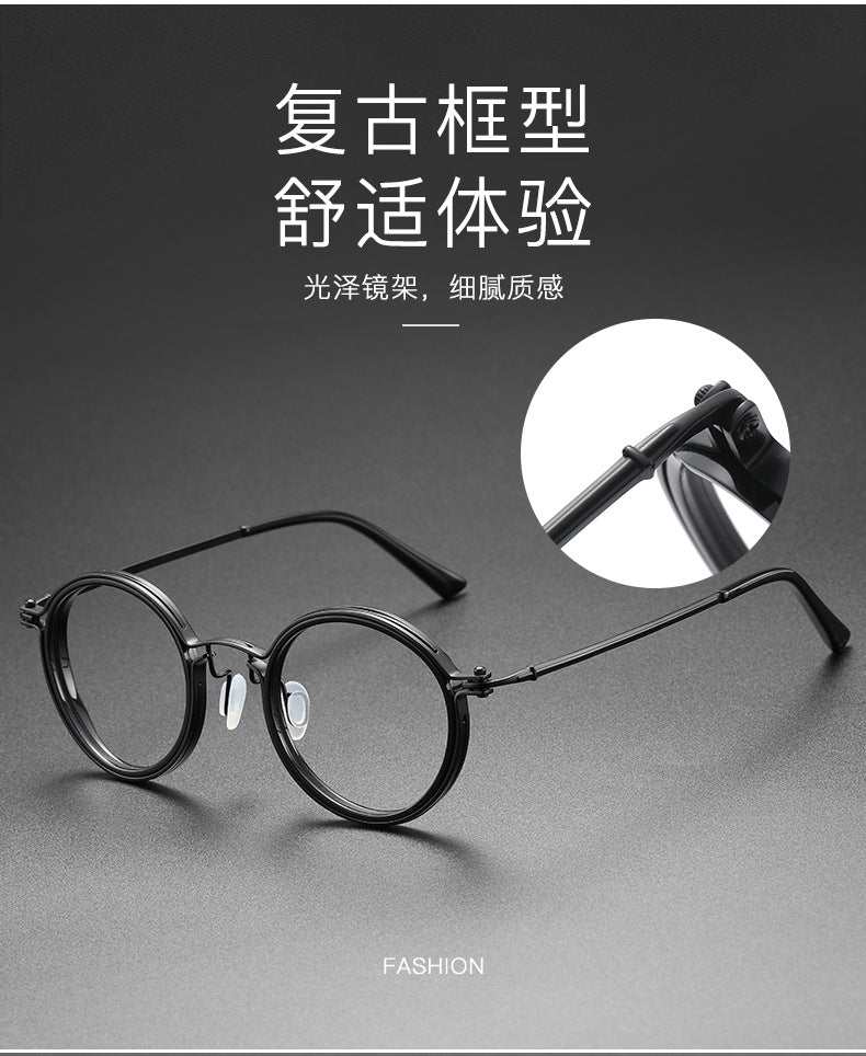 Retro Round Glasses Black Metal Optical Eyewear