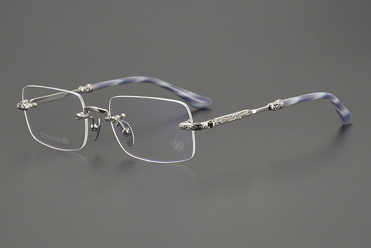 Chrome Hearts Refined Engraved Rimless Eyeglasses