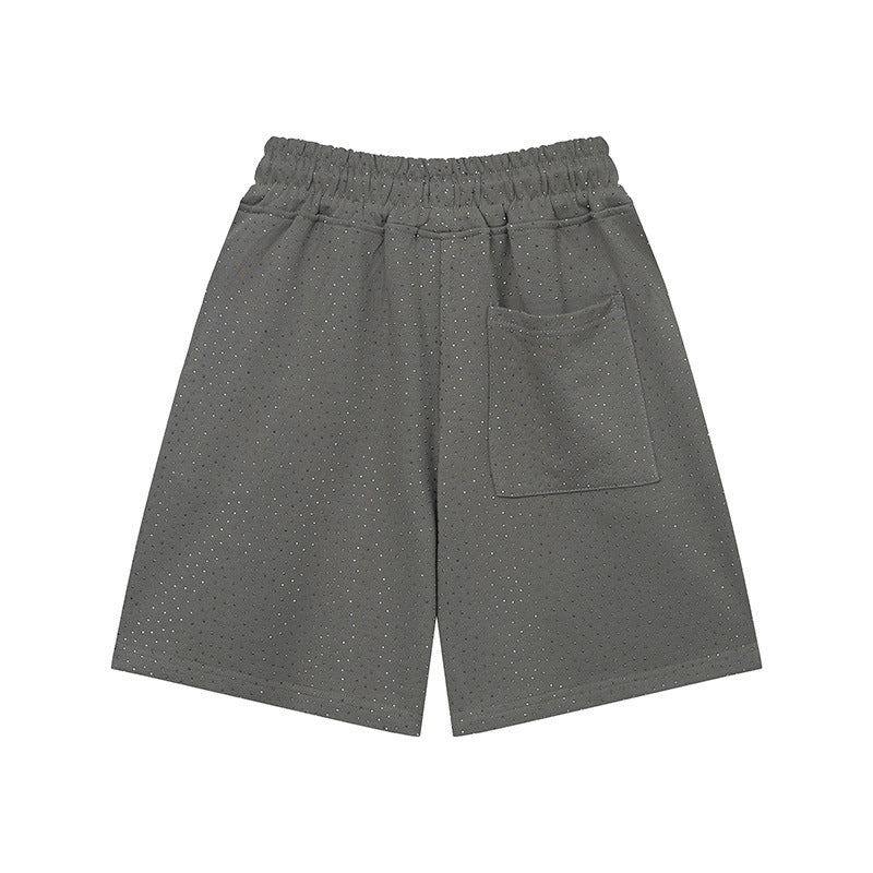 Sp5de five-inch shorts with full-on rhinestone hot-fix design