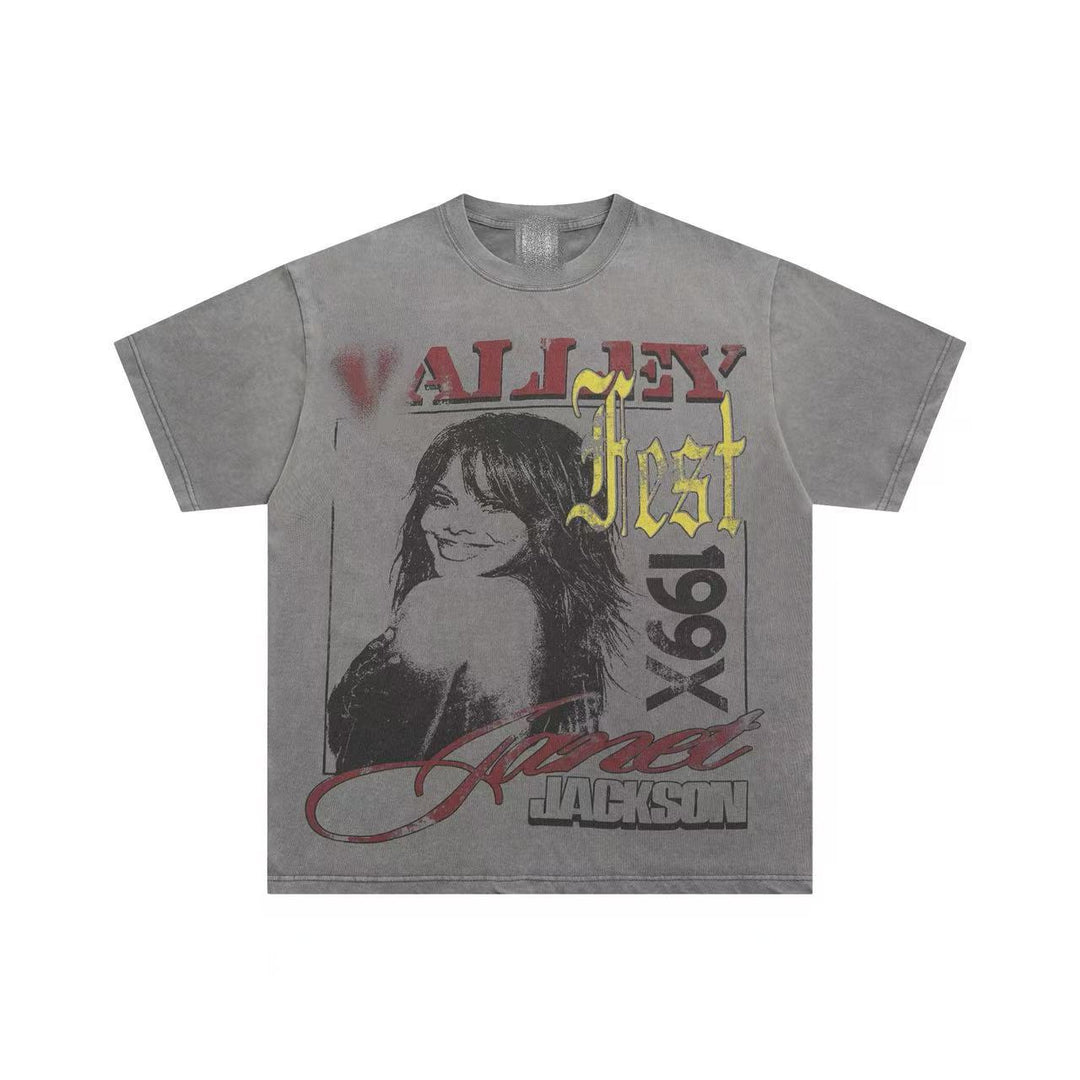VAL Washed and Distressed Streetwear T-Shirt