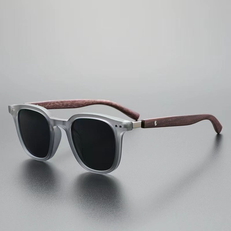 Wood grain temple retro sunglasses frames