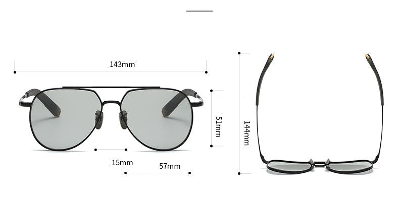 Photochromic polarized sunglasses slimming for large faces