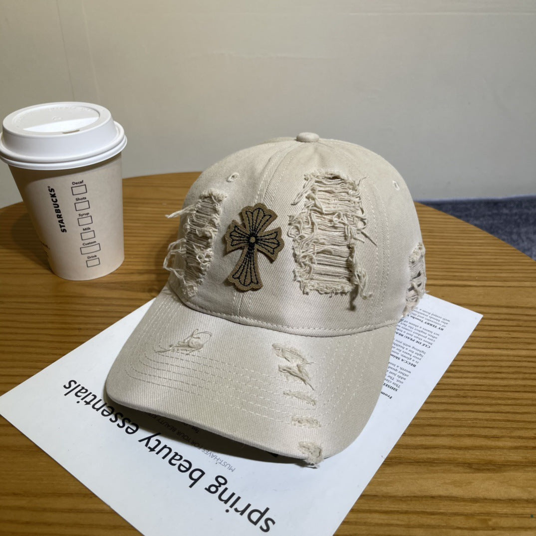 Chrome Hearts Ripped Denim Baseball Cap