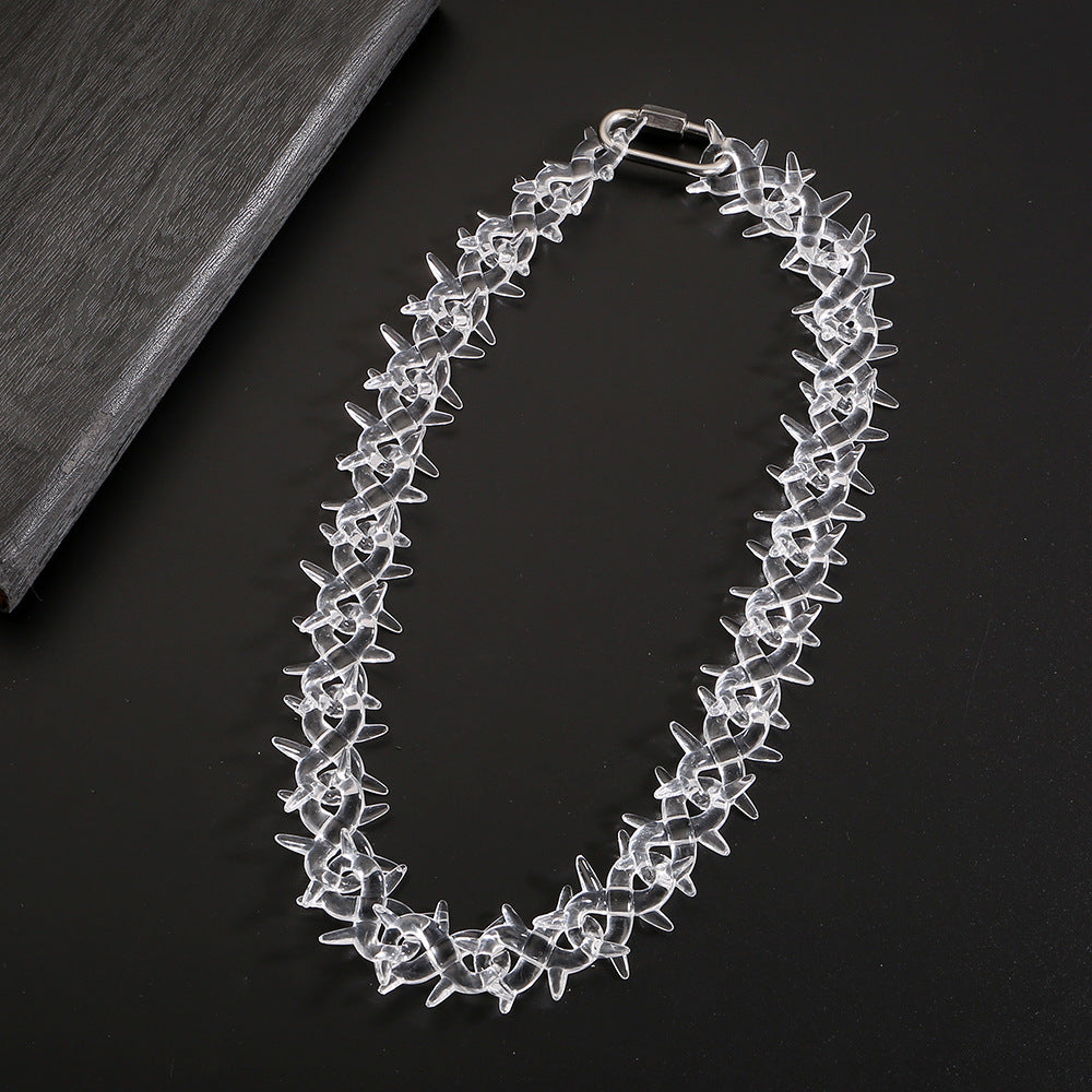 Chrome Hearts transparent resin acrylic cross necklace