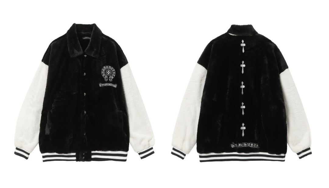 Chrome Hearts Cross Patch Embroidery Baseball Jacket