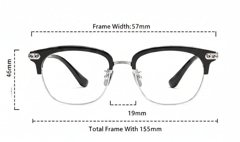 Trendy eyebrow pure titanium eyeglass frame