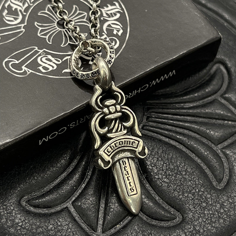 Small Chrome Hearts Dagger Necklace