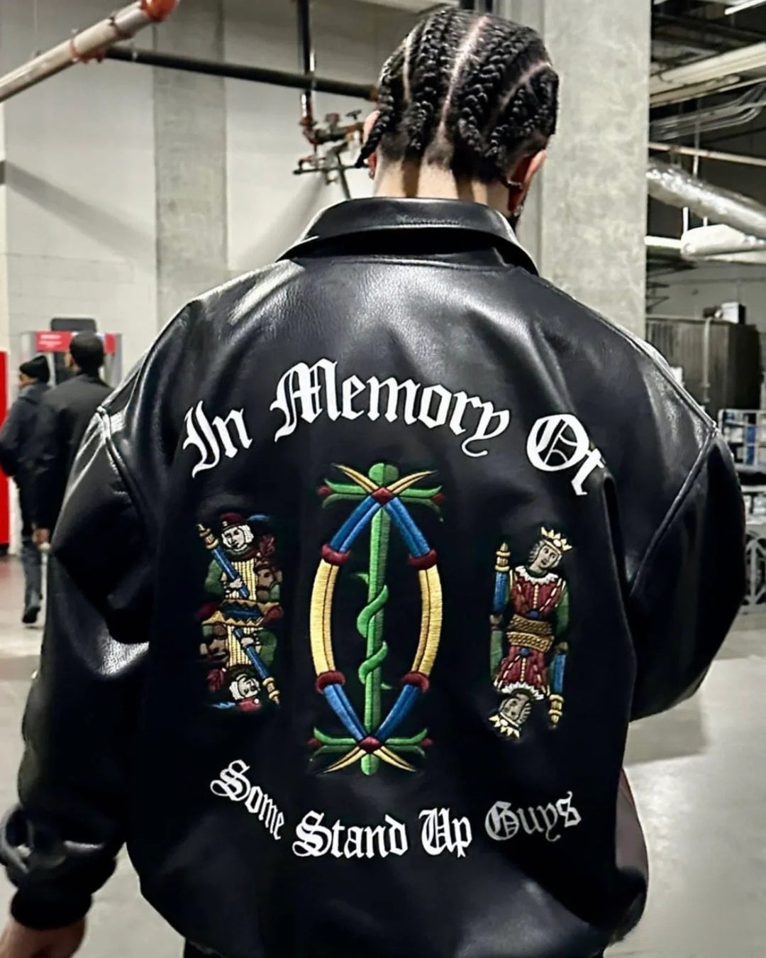 Biker Leather Jacket featuring King and Queen of Spades Motifs
