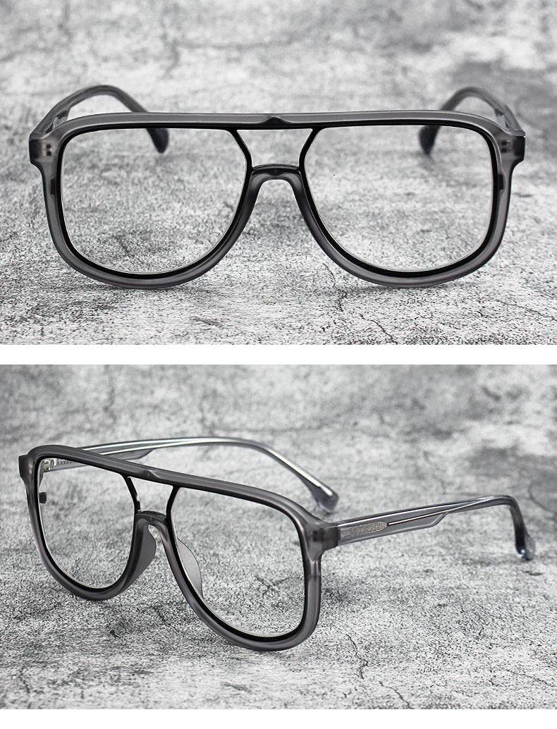 Retro oversized aviator clear glasses