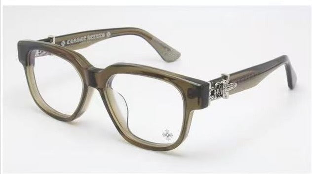 Chrome Hearts exquisitely carved pattern large-frame eyeglasses