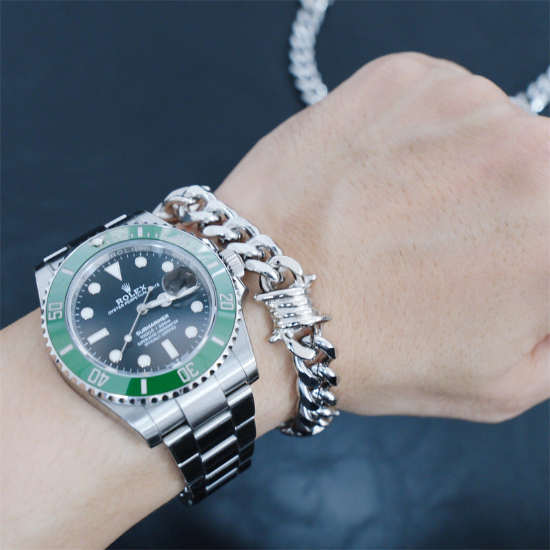 Hip Hop Thorn Cuban Chain Titanium Steel Necklace